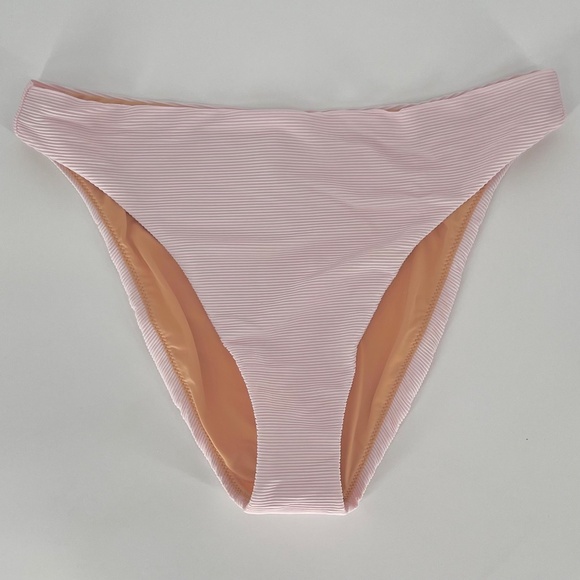 J. Crew Other - J. Crew Women's Ribbed Cheeky Bikini Swim Bottom Size M Pink High Waist Beach